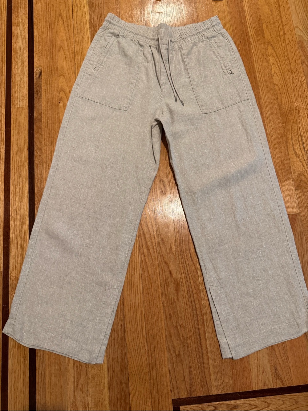 Athleta Retreat Linen High Rise wide Leg  Pants - undyed